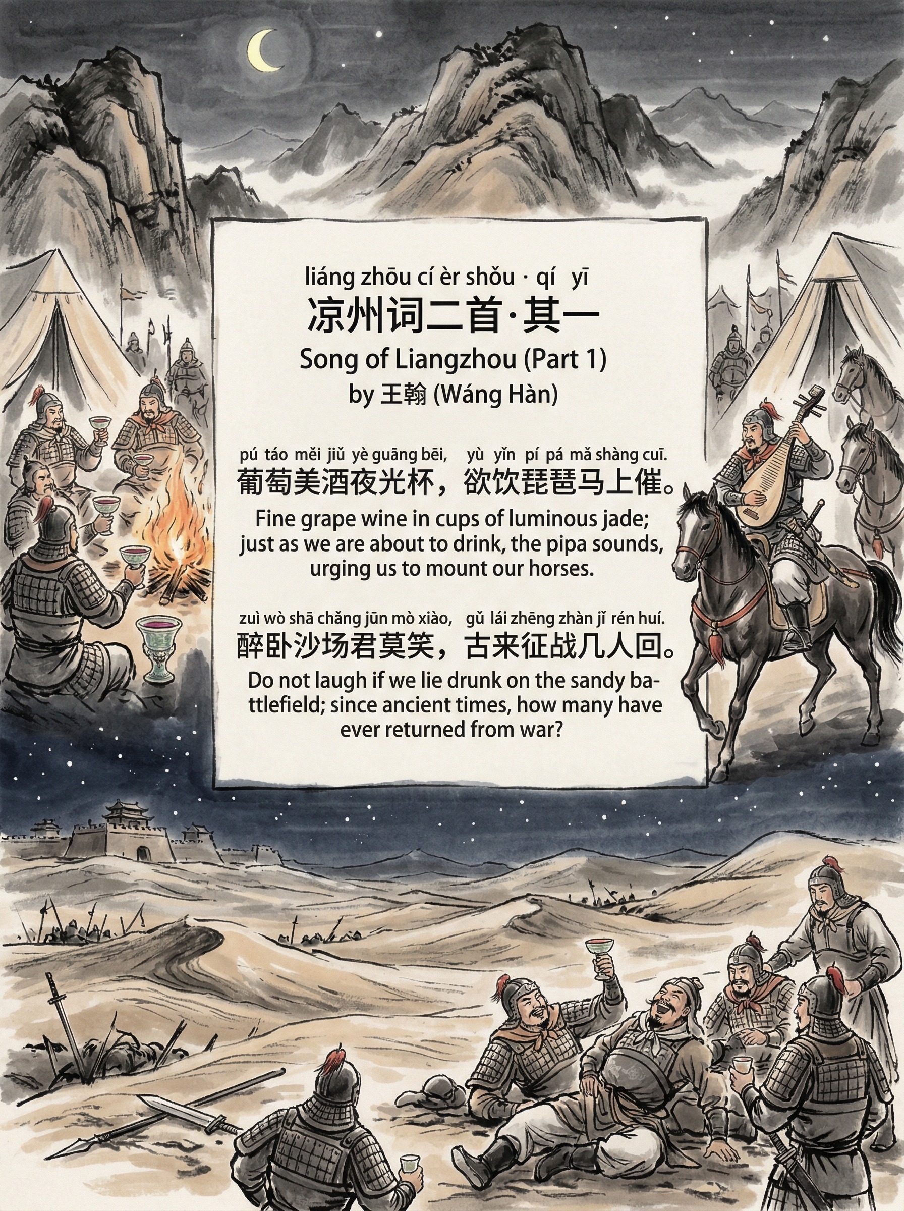 liáng zhōu cí èr shǒu · qí yī 凉州词二首·其一 Song of Liangzhou (Part 1)
