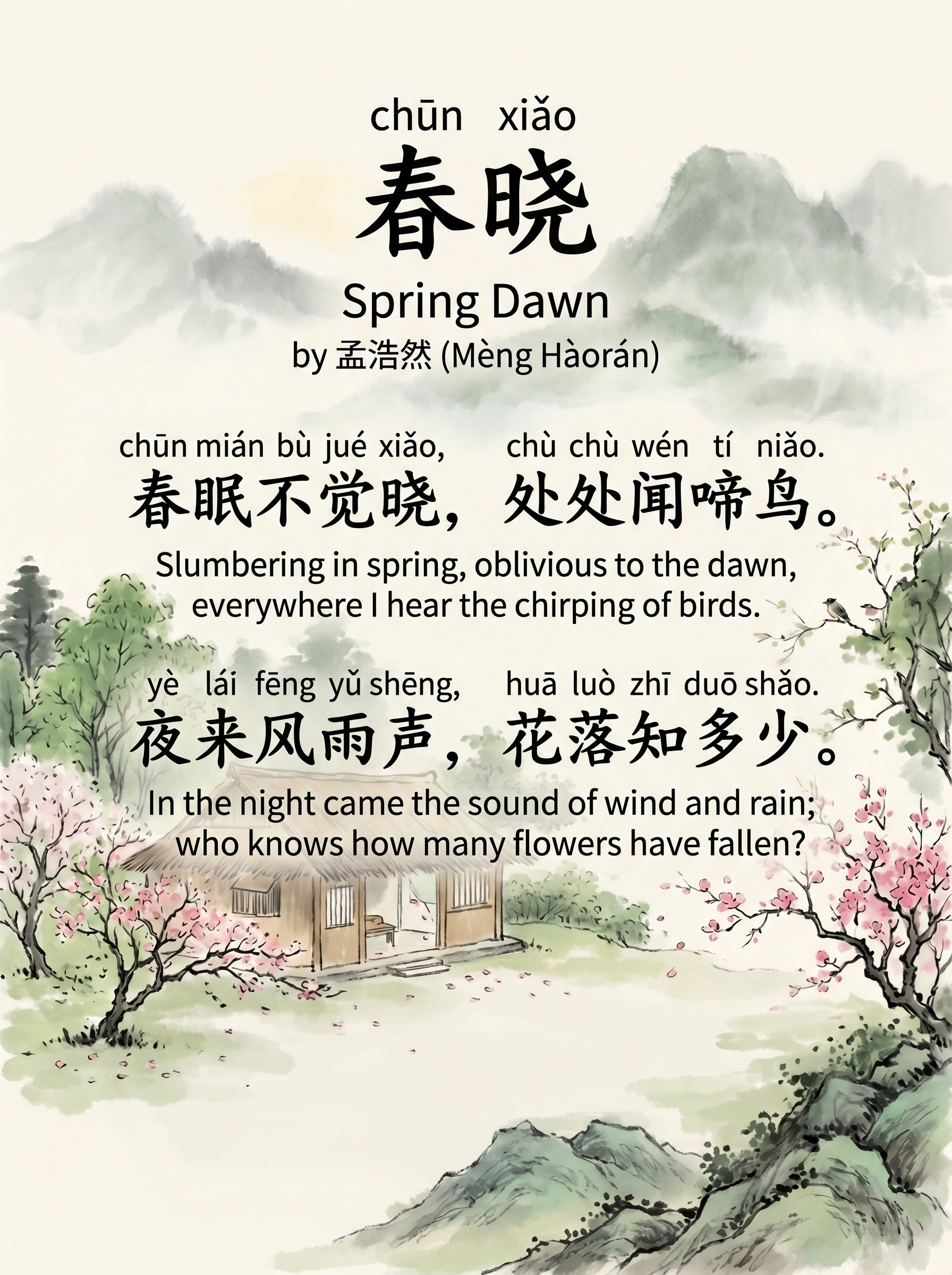 chūn xiǎo 春晓 Spring Dawn