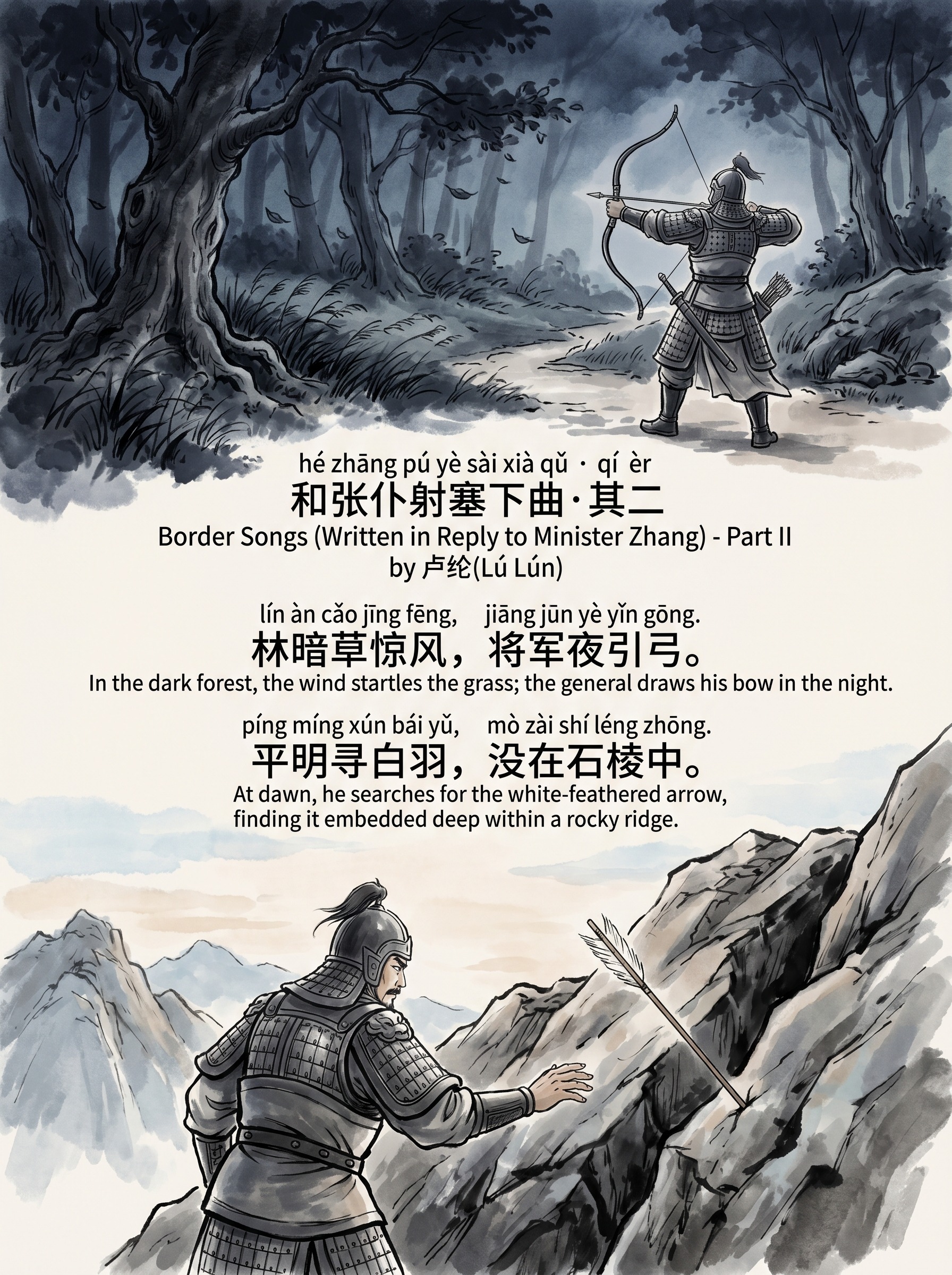 hé zhāng pú yè sài xià qǔ · qí èr 和张仆射塞下曲·其二 Border Songs (Written in Reply to Minister Zhang) - Part II