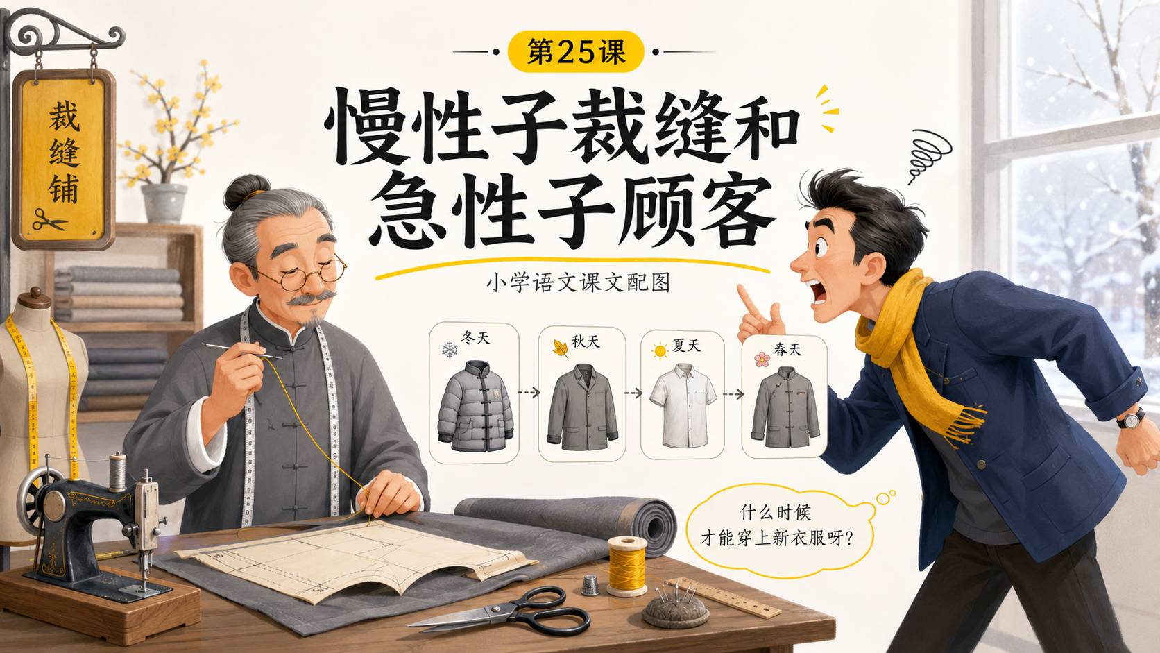 Illustration for article: 慢性子裁缝和急性子顾客