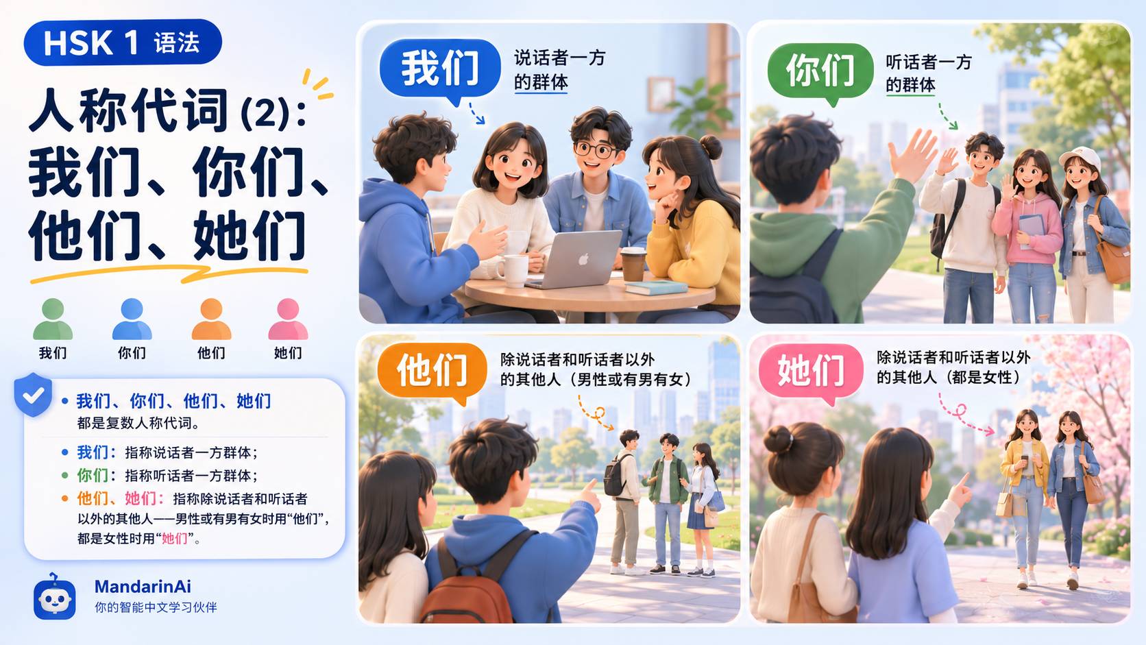 人称代词（2)：我们、你们、他们、她们